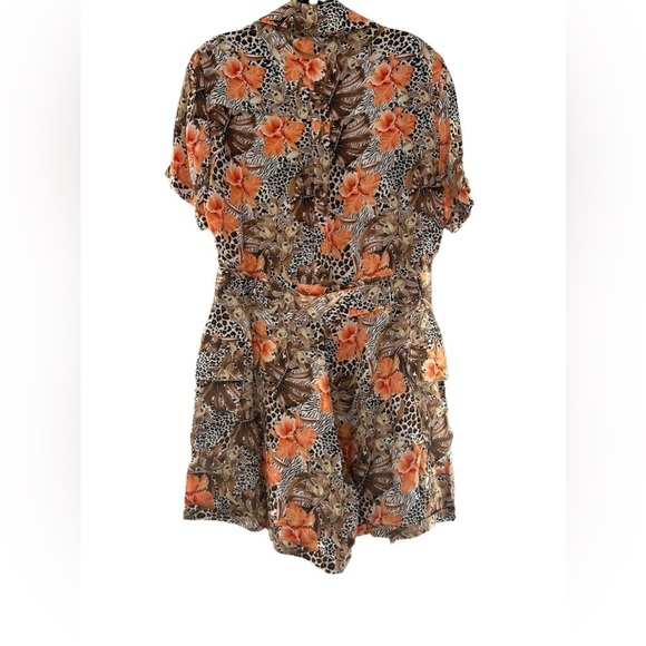 NWT Lita by Ciara Brown and Orange Belted Romper M - Picture 4 of 10
